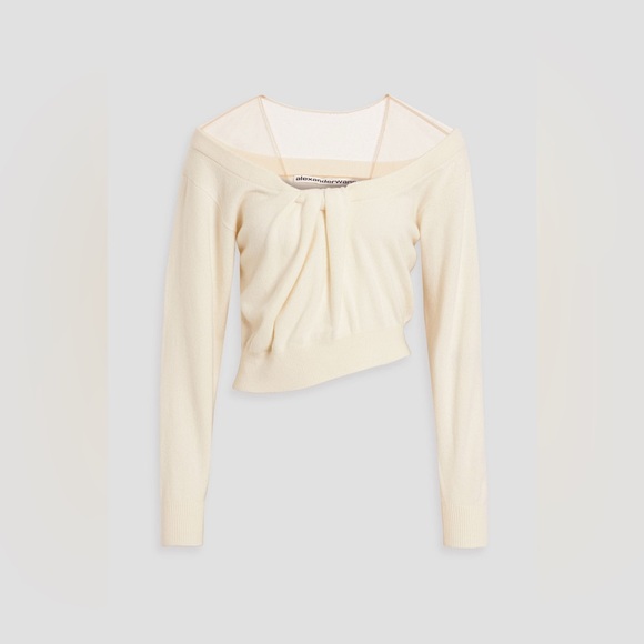 ALEXANDER WANG Cropped Drape Neck Sweater Size M - Picture 1 of 7